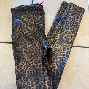 SPANX Leopard Print Leggings - Black and Gold